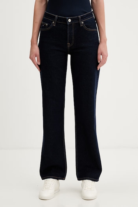 Tommy Jeans jeansy straight damskie granatowe DW0DW23584