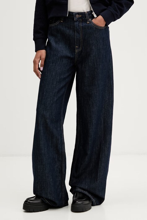 Tommy Jeans rifle wide leg dámske tmavomodré DW0DW23093