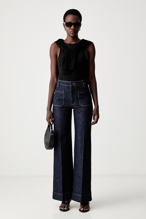 Victoria Beckham джинси wide leg жіночі Alina — AW26-SJDZT1, темно-синій — фото 2