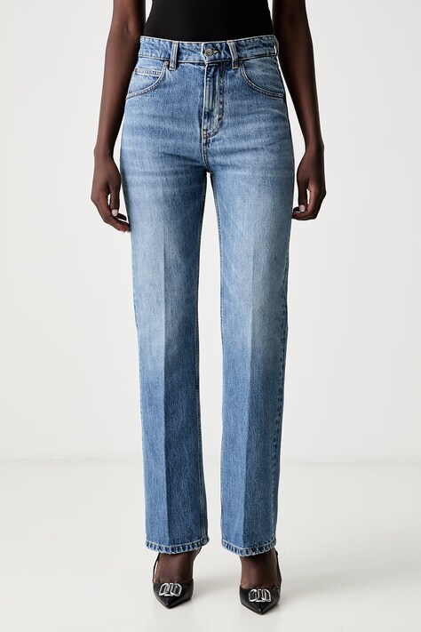 Victoria Beckham jeansy slim fit damskie Julia niebieskie 1226DJE005216S