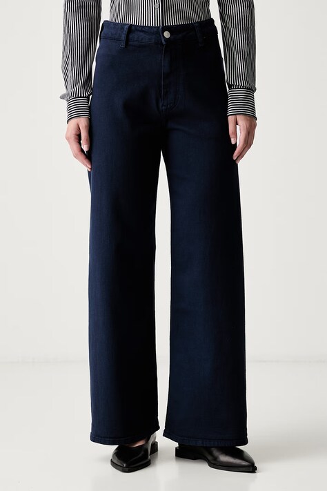 Tommy Hilfiger jeansy wide leg damskie granatowe WW0WW49949
