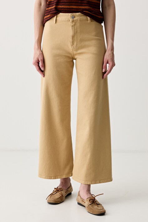 Tommy Hilfiger Τζιν wide leg Γυναικεία μπεζ WW0WW49949