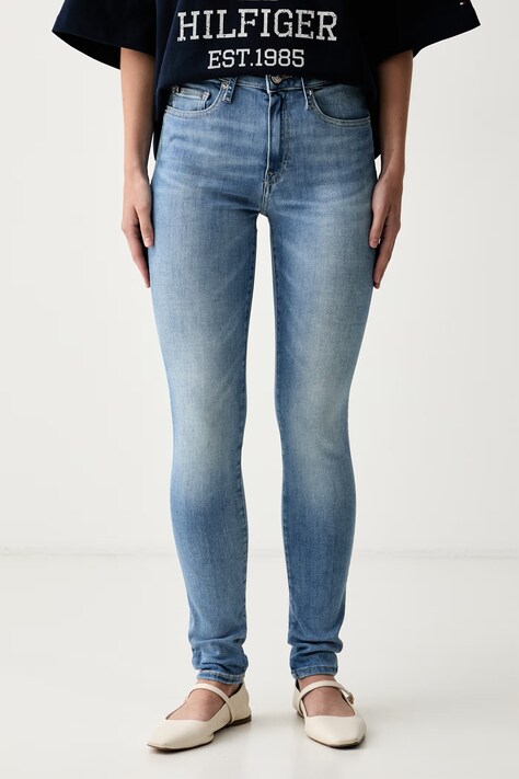 Tommy Hilfiger jeansy skinny damskie niebieskie WW0WW49945