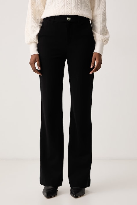 Guess Spodnie dzwony damskie z wiskozą CHRISSY czarne high waist W6BB25 K6213