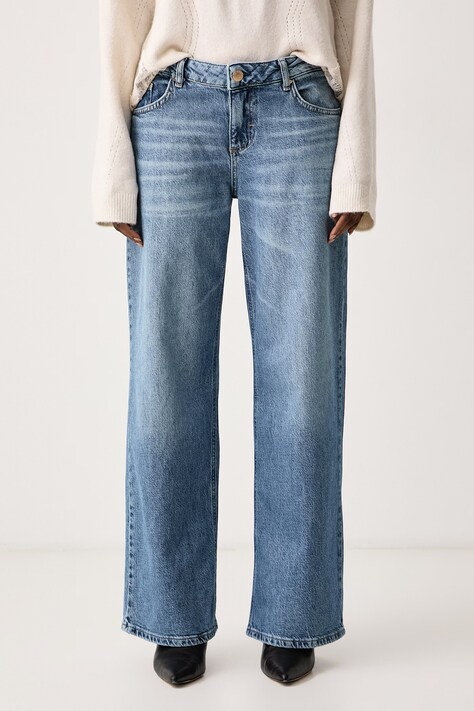 Guess Blugi wide leg pentru femei albaștri W6BA2K D2577
