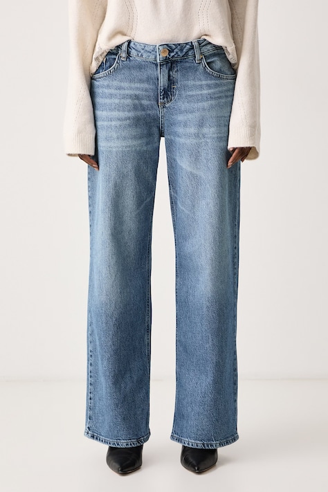 Guess Jeansy wide leg damskie niebieskie W6BA2K D2577