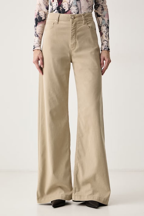 Guess Джинсы wide leg для женщин BELLAGIO бежевые W6BA1C W4354