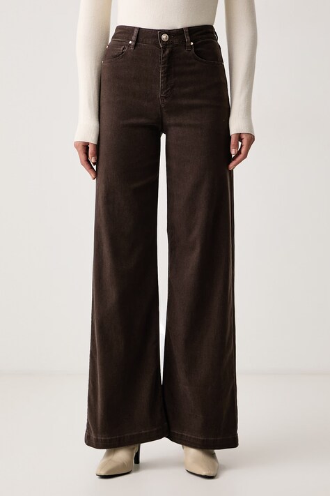 Guess Wide leg női BELLAGIO barna W6BA1C W4354