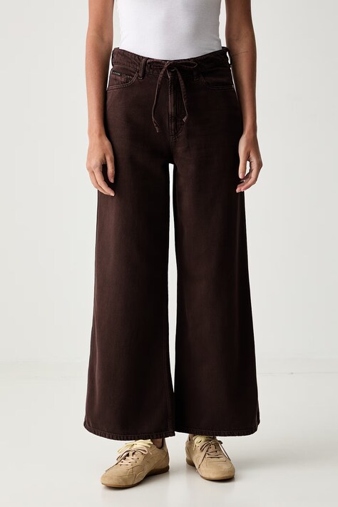 Marc O'Polo jeansy wide leg damskie brązowe 5000011068