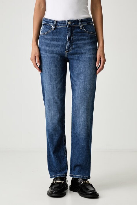 Marc O'Polo jeansy straight damskie granatowe 5000009769