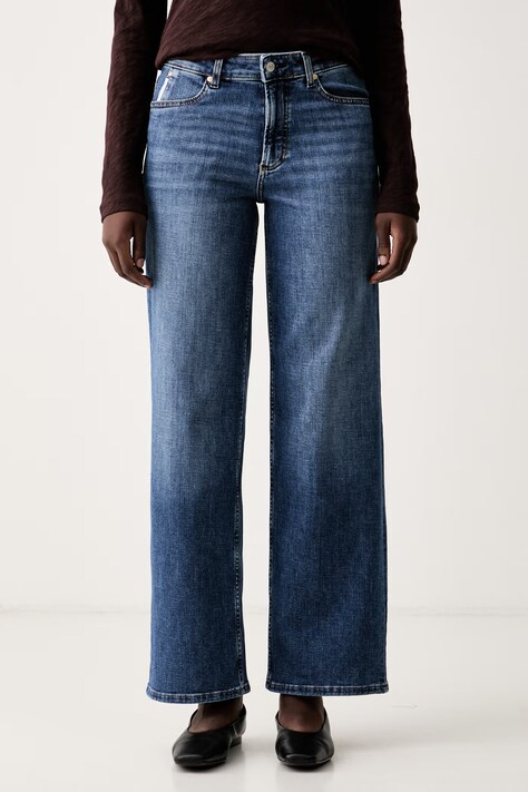 Marc O'Polo jeansy wide leg damskie niebieskie 5000009761