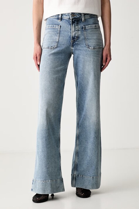 Marc O'Polo jeansy wide leg damskie niebieskie 5000014457