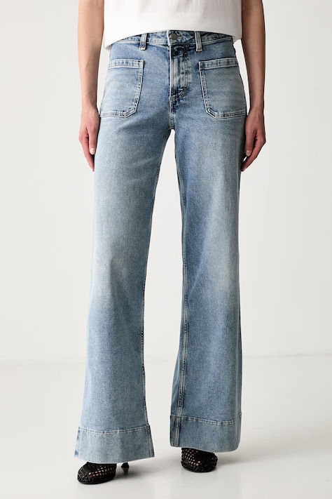 Marc O'Polo jeansy wide leg damskie niebieskie 5000014457
