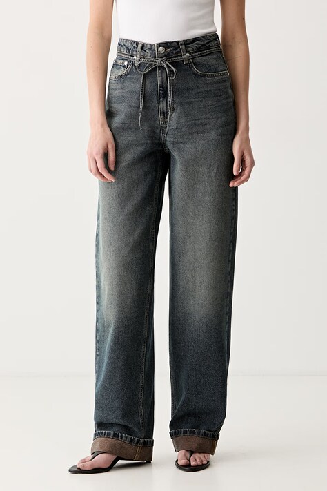 Gestuz jeansy barrel damskie GZsusara niebieskie 10911342