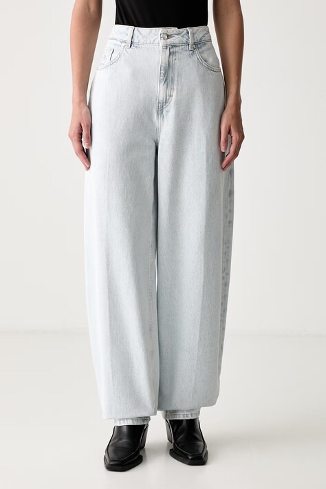 HUGO jeansy barrel damskie Gimine_5 niebieskie 50563528