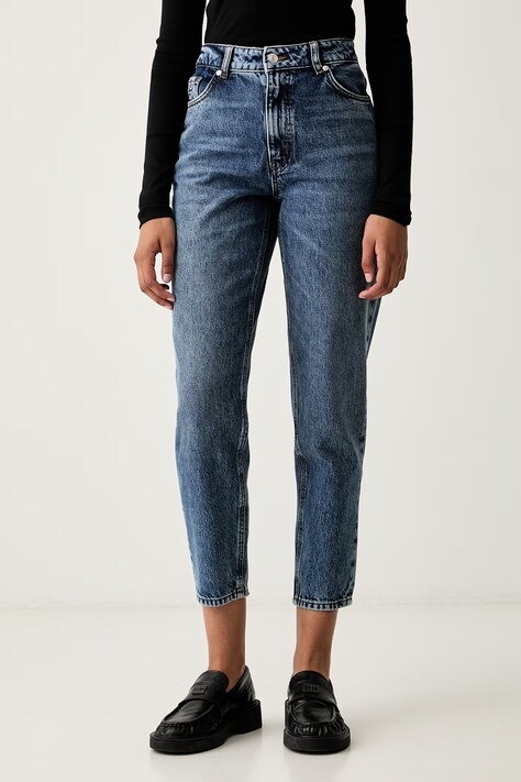 HUGO jeansy mom fit damskie Garlene niebieskie 50563517