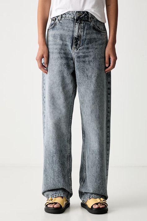 HUGO Blue jeansy relaxed fit damskie Leni_S_B granatowe 50563716