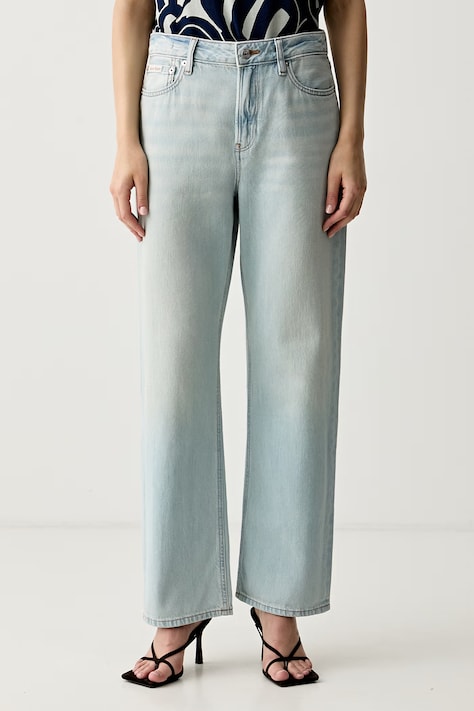 Calvin Klein Jeans rifle straight dámske modré LV047G797G