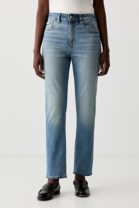 Calvin Klein Jeans rifle mom fit dámske modré LV047F951G