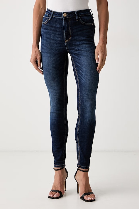 Guess jeansy skinny damskie 1981 SKINNY granatowe W6YA46 D1537
