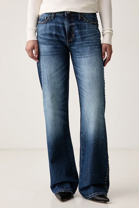 Guess Jeansy straight damskie niebieskie W6YA3W D1356