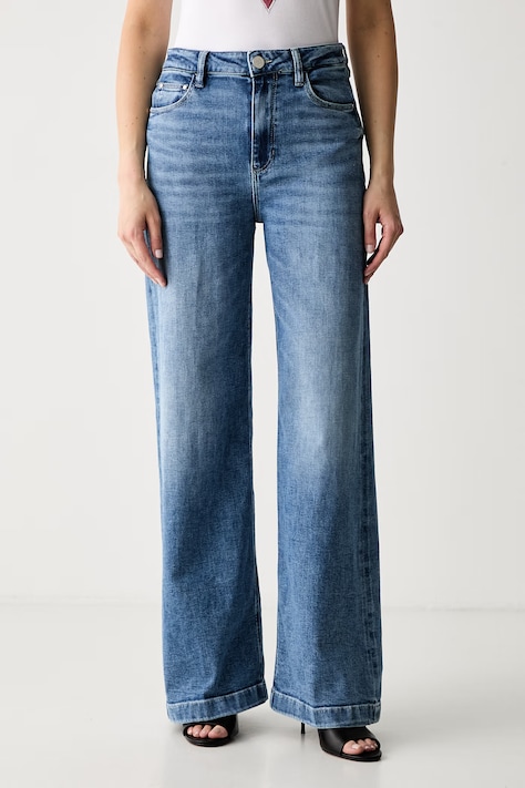 Guess τζιν wide leg γυναικεία BELLAGIO μπλε W6YA1C D1337