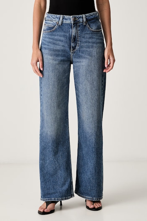 Guess jeansy wide leg damskie SEXY FLARE niebieskie W6YA1A D1340