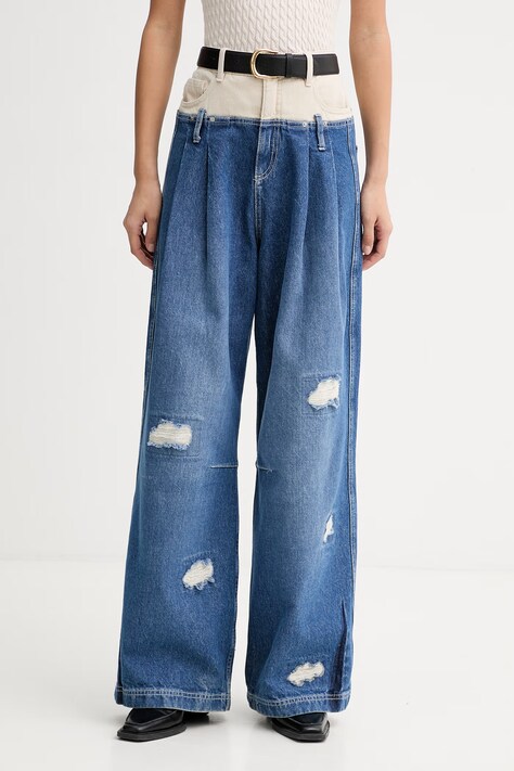 MUNTHE jeansy wide leg damskie NEZZA niebieskie 262140026205