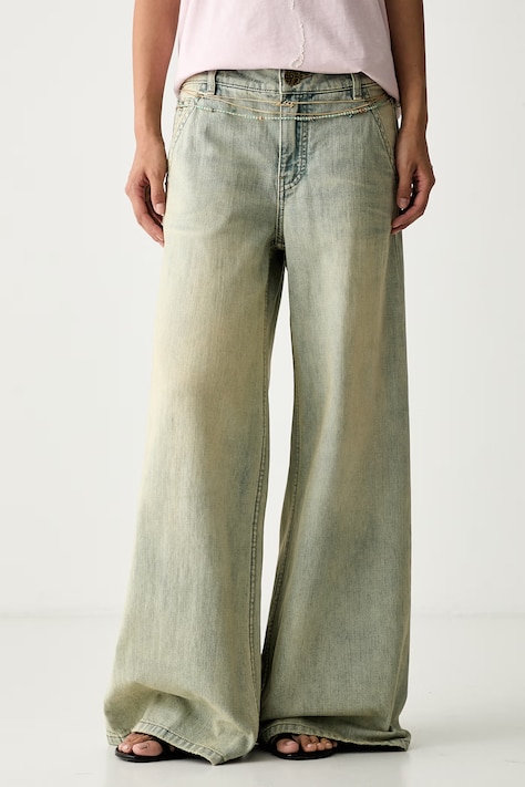 Miss Sixty jeansy wide leg damskie niebieskie 6M2JJ4450A