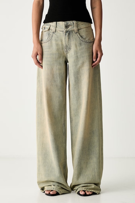 Miss Sixty jeansy wide leg damskie niebieskie 6M2JJ43400