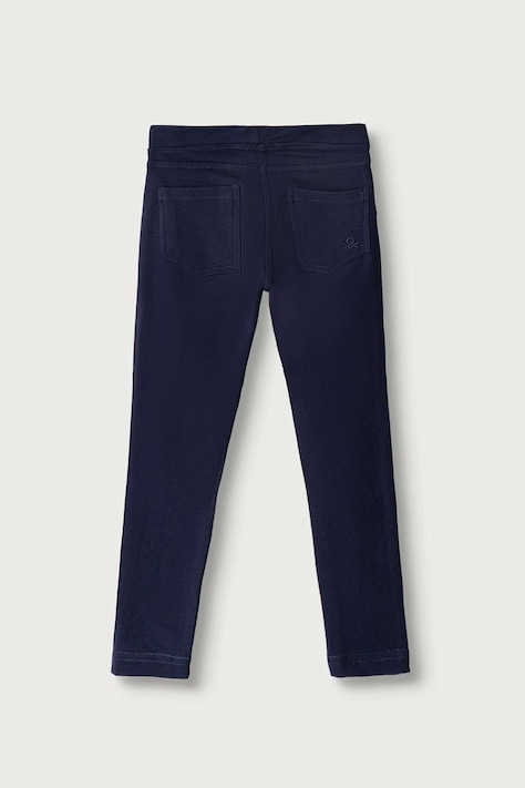 United Colors of Benetton Legginsy dziecięce bawełniane z elastanem granatowe regular waist 4T32CE00S