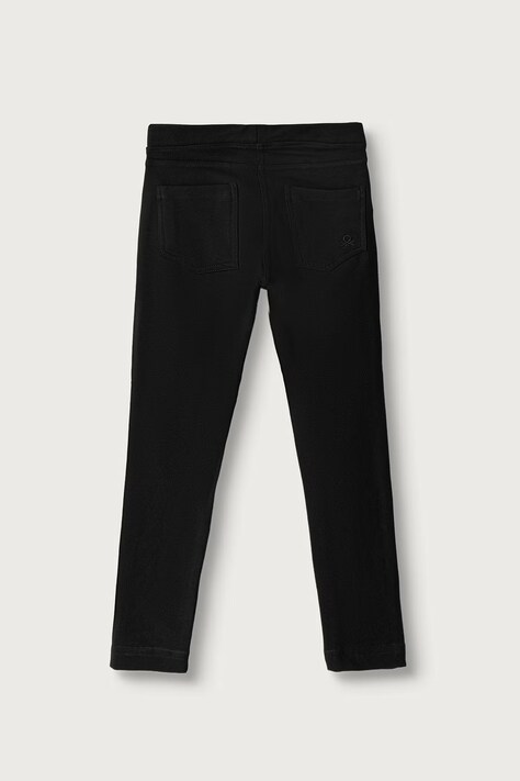 United Colors of Benetton Legginsy dziecięce bawełniane z elastanem czarne regular waist 4T32CE00S