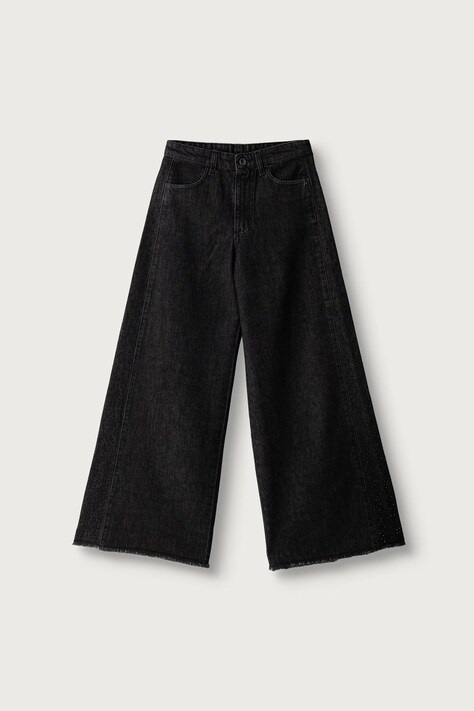 Patrizia Pepe Τζιν wide leg παιδικά D0034 μαύρα 7P0029