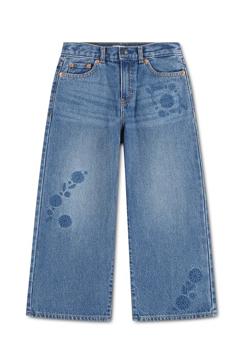 Levi's τζιν wide leg παιδικά EMBROIDERED HIGH RISE BAGG μπλε 4ER730