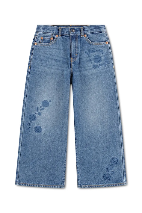 Levi's τζιν wide leg παιδικά EMBROIDERED HIGH RISE BAGG μπλε 4ER730