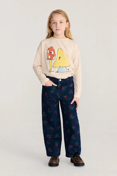 Bobo Choses Дънки straight за деца Stamp Bloom тъмносини B226AC070