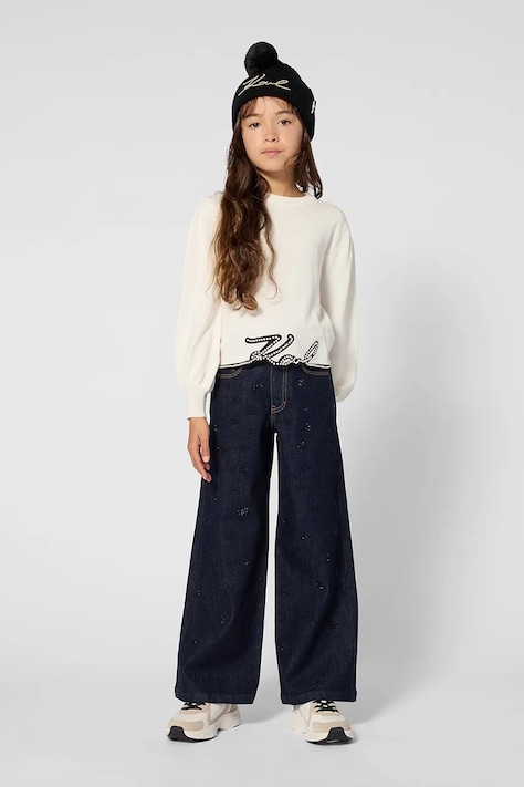 Karl Lagerfeld дънки wide leg за деца сини Z31342