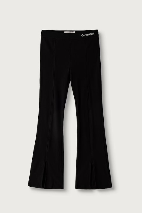 Calvin Klein Jeans legginsy dziecięce z bawełną Flare czarne high waist LVCKFJC14G