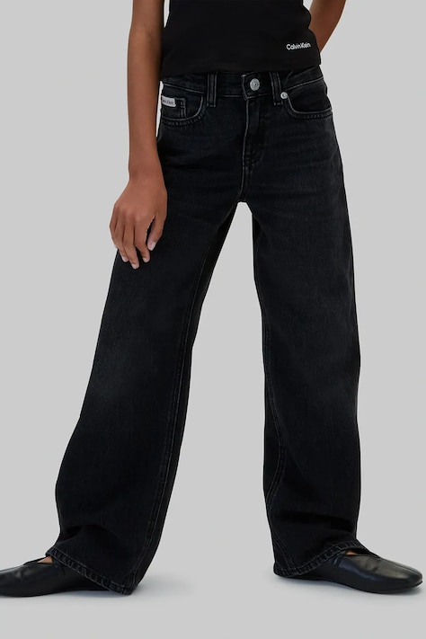 Calvin Klein Jeans Jeansy wide leg dziecięce Wide leg czarne LVCKFJC08G