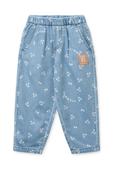 Liewood ξεθωριασμένα παιδικά τζιν Borris Light Printed Denim Pants μπλε LW20995