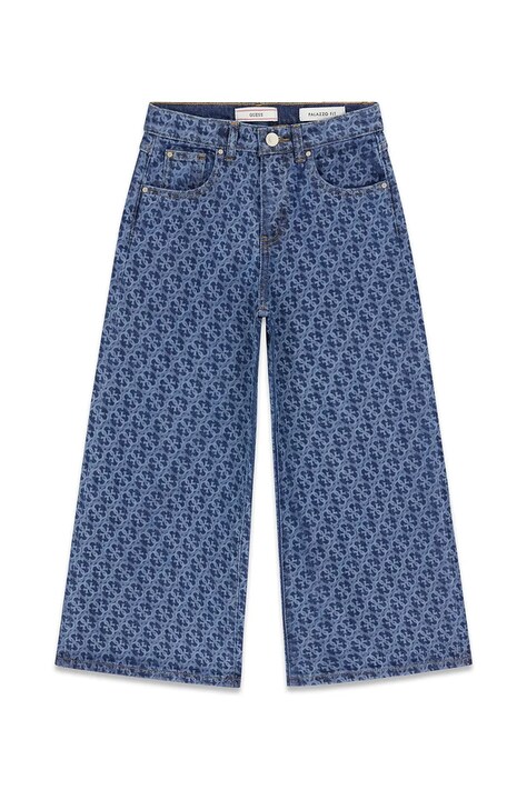 Guess jeansy wide leg dziecięce niebieskie J6YA09 D1216