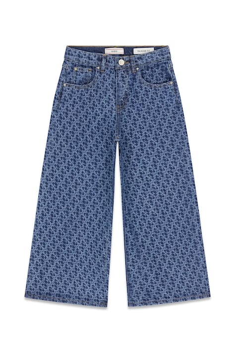 Guess jeansy wide leg dziecięce niebieskie J6YA09 D1216
