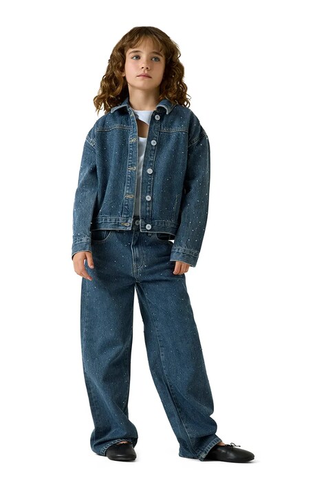 Guess jeansy wide leg dziecięce niebieskie J6YA03 D1210