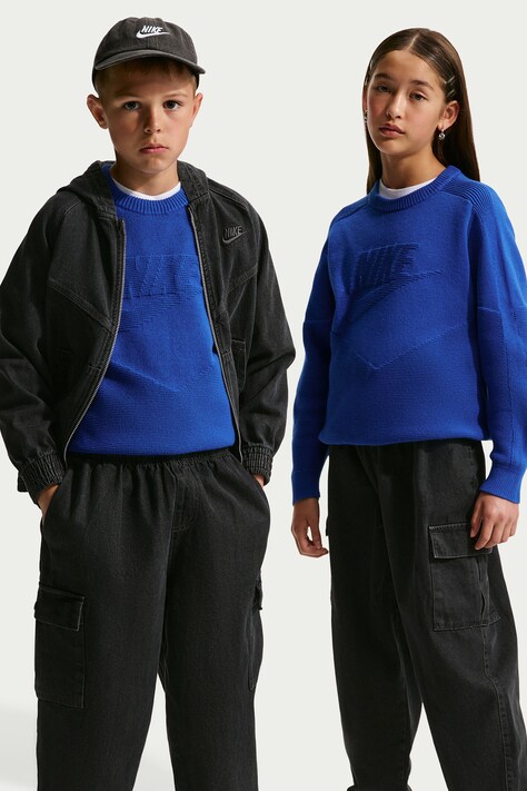 Nike Jeansy relaxed fit dziecięce Nike Sportswear czarne IO0197