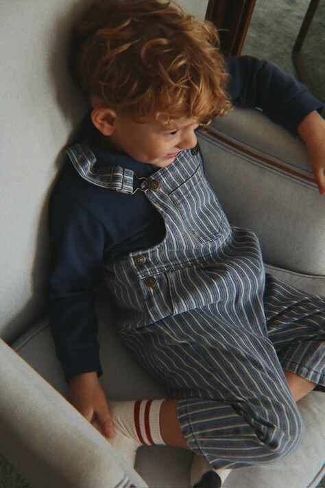 Konges Sløjd Ogrodniczki dziecięce MAGOT OVERALLS GOTS niebieskie KS106131
