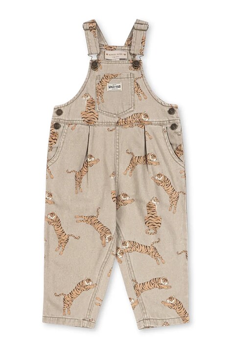 Konges Sløjd Ogrodniczki dziecięce MAGOT OVERALLS GOTS brązowe KS106131