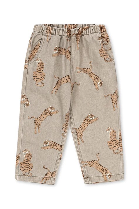 Konges Sløjd Rovné džíny dětské MAGOT PANTS GOTS hnědé KS106133