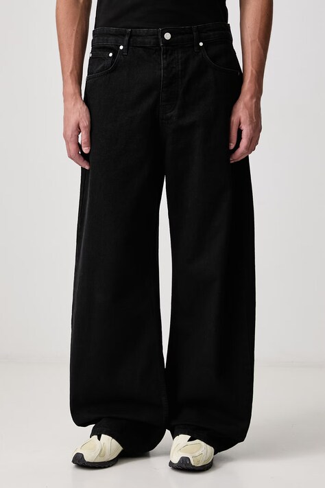 Represent Jeansy relaxed fit męskie czarne MLM101206
