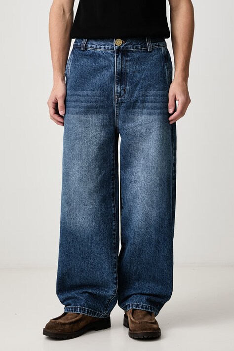 House of Errors Crown jeansy relaxed fit męskie niebieskie HEFW26DP02012