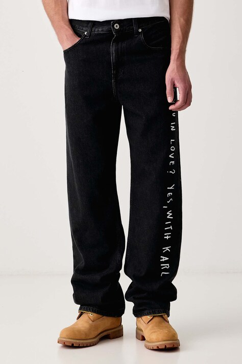 Karl Lagerfeld Jeans Relaxed fit traperice za muškarce x Pietro Terzini crne B4M10109